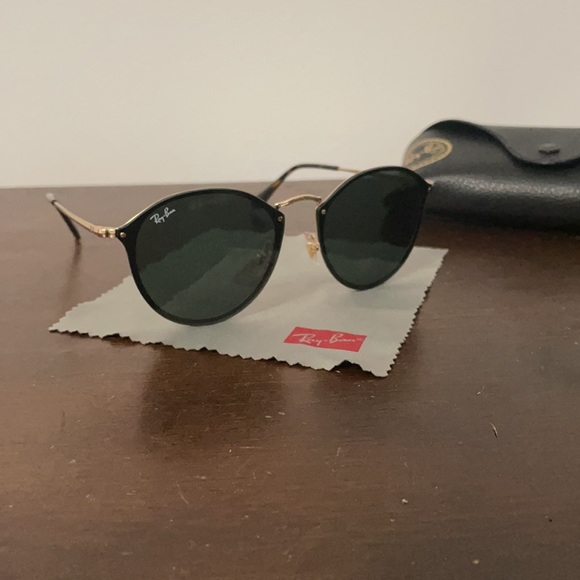 Ray-Ban Sunglasses, Gold Frame, Black Lenses - Picture 3 of 3